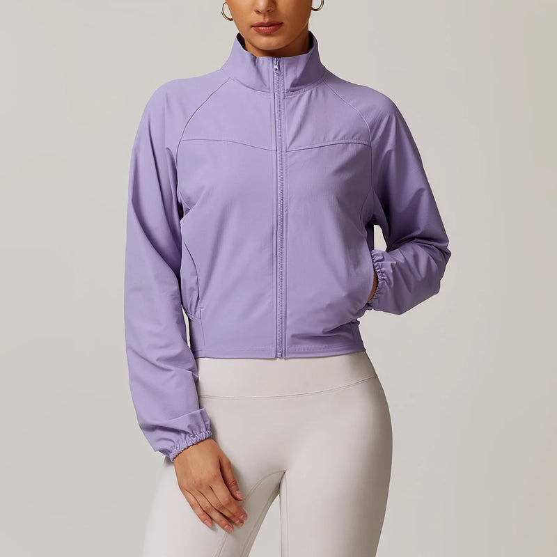 Yoga Long Sleeve Women's Jackets Windproof Running Coat Gym Push Up Fitness Tight Tops Quick-Dry Breathable Sports Jacket Women