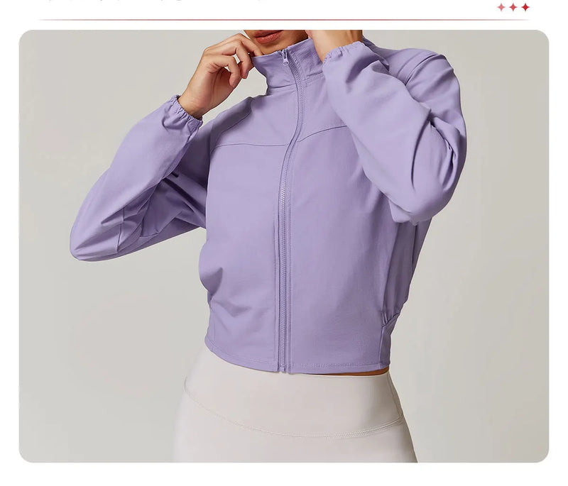 Yoga Long Sleeve Women's Jackets Windproof Running Coat Gym Push Up Fitness Tight Tops Quick-Dry Breathable Sports Jacket Women