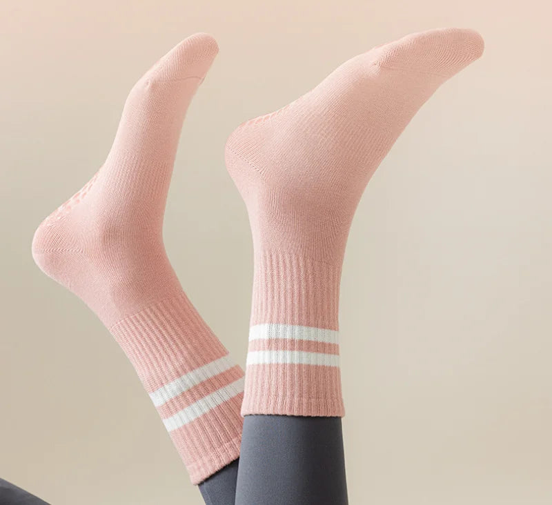 Yoga Socks Cotton Mid-tube Bottom Professional Non-slip Silicone Indoor Fitness Socks gym Floor Soft Dance Pilates Sports Socks