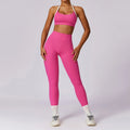 2 Pieces Women Tracksuit Yoga Set Workout Sportswear Gym Clothing Fitness Long Sleeve Crop Top High Waist Leggings Sports Suits