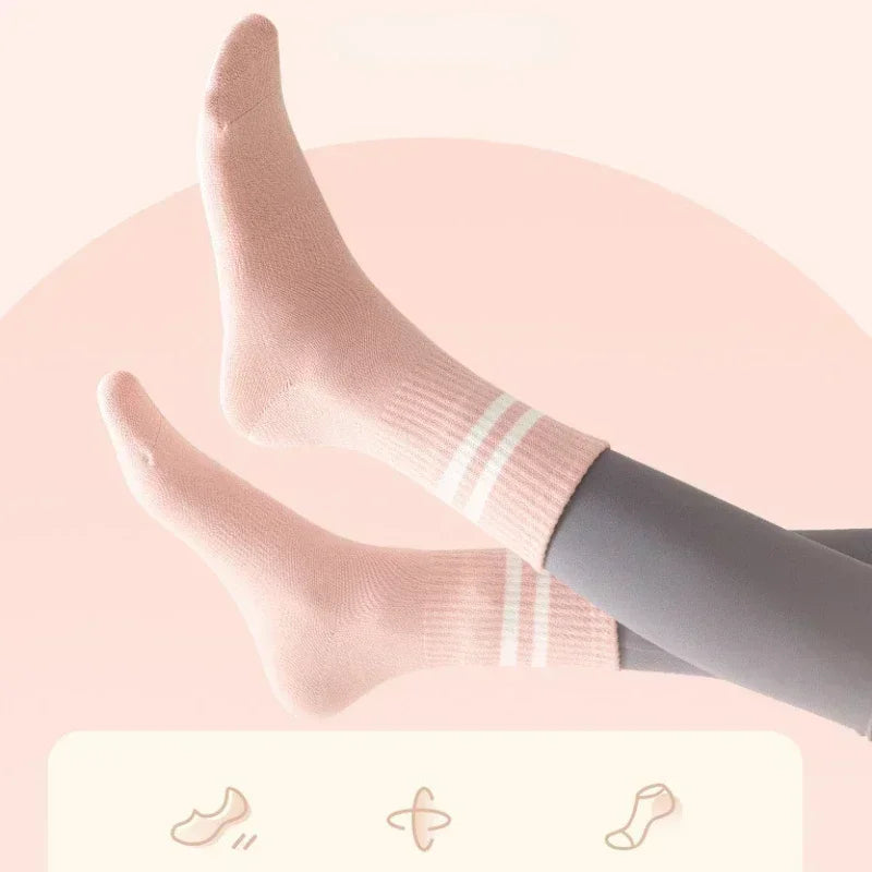 Yoga Socks Cotton Mid-tube Bottom Professional Non-slip Silicone Indoor Fitness Socks gym Floor Soft Dance Pilates Sports Socks